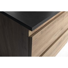 AQUALINE - ALTAIR skříňka s deskou 87,5 cm, dub emporio/antracit břidlice AI390-02