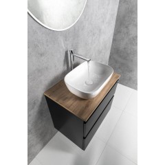 AQUALINE - ALTAIR skříňka s deskou 68 cm, černá mat/dub emporio AI670-01