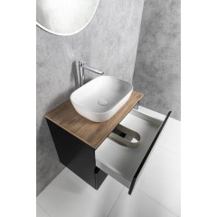 AQUALINE - ALTAIR skříňka s deskou 68 cm, černá mat/dub emporio AI670-01