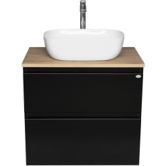 AQUALINE - ALTAIR skříňka s deskou 68 cm, černá mat/dub emporio AI670-01