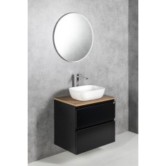 AQUALINE - ALTAIR skříňka s deskou 78,5 cm, černá mat/dub emporio AI680-01
