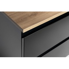 AQUALINE - ALTAIR skříňka s deskou 87,5 cm, černá mat/dub emporio AI690-01