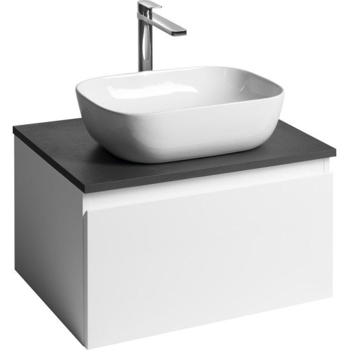 AQUALINE - ALTAIR skříňka s deskou 62,5 cm, bílá/antracit břidlice AI267-03