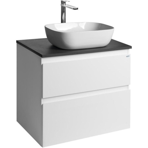 AQUALINE - ALTAIR skříňka s deskou 68 cm, bílá/antracit břidlice AI270-03