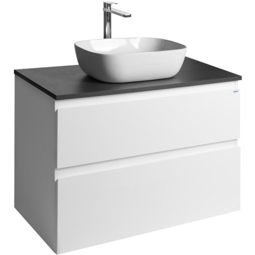 AQUALINE - ALTAIR skříňka s deskou 87,5 cm, bílá/antracit břidlice AI290-03