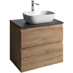 AQUALINE - ALTAIR skříňka s deskou 68 cm, dub emporio/antracit břidlice AI370-02