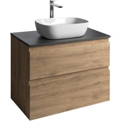 AQUALINE - ALTAIR skříňka s deskou 78,5 cm, dub emporio/antracit břidlice AI380-02