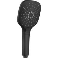SAPHO - Ruční masážní sprcha s tlačítkem, 3 režimy sprchování, silikon trysky, 109x109, ABS/černá mat 1204-52B