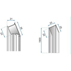 REA - Magnetický uzavírací profil pro dveře Molier černý REA-K6395