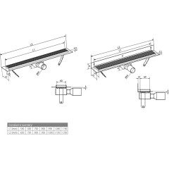 GELCO - MANUS ONDA nerezový sprchový kanálek ke stěně 750x112x55, GMO23 GMO23