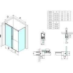 GELCO - FONDURA Obdélníkový sprchový kout 1100x800 čiré sklo, GF5011-GF5080 GF5011-GF5080
