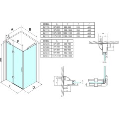 GELCO - LEGRO Obdélníkový sprchový kout 1100x800 čiré sklo, GL1111-GL5680 GL1111-GL5680
