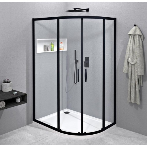 GELCO - SIGMA SIMPLY BLACK Čtvrtkruhový sprchový kout 1000x800 čiré sklo, GS1080B GS1080B