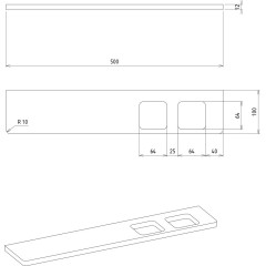 SAPHO - ABELINE polička + 2 sklenky, 500, rockstone, bílá mat AE502-0101-01