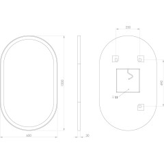SAPHO - PARGA oválné zrcadlo s LED osvětlením 60x100cm PG600