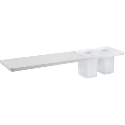 SAPHO - ABELINE polička + 2 sklenky, 500, rockstone, bílá mat AE502-0101-01