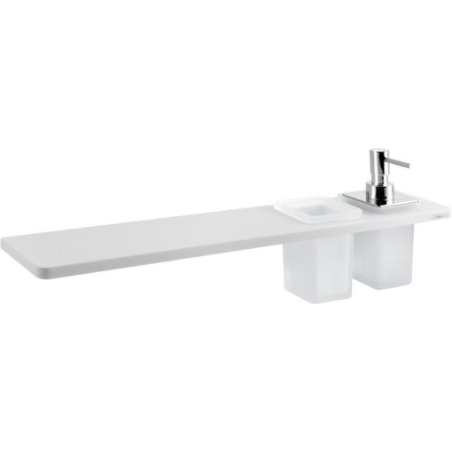 SAPHO - ABELINE polička, sklenka + dávkovač/chrom, 500, rockstone, bílá mat AE502-0101-02