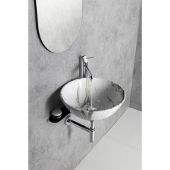 SAPHO - DALMA keramické umyvadlo na desku, Ø 42cm, carrara 117