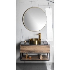 SAPHO - SKARA umyvadlová skříňka 70x50x45cm, černá mat/dub collingwood CG005-1919