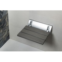 AQUALINE - RAVO sklopné sedátko do sprchového koutu 32x32,5cm, WPC, šedá AE236GR
