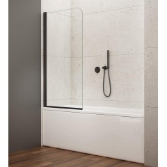 AQUALINE - VILMA vanová zástěna 600x1400, černá, čiré sklo AQ6014B