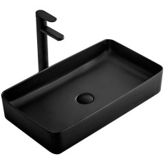 REA - Umyvadlo na desku Denis 61x35 černá matná REA-U3690