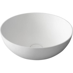 SAPHO - THIN umyvadlo na desku, Rockstone Ø 39 cm, bílá mat WN185