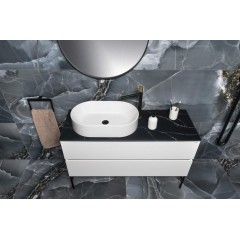 GSI - KUBE X keramické umyvadlo na desku, 60x37cm, oválné, bílá ExtraGlaze 945811