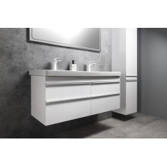 SAPHO - SITIA dvojumyvadlová skříňka 116x50x44,2cm, 4xzásuvka, bílá mat SI120-3131