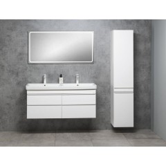 SAPHO - SITIA dvojumyvadlová skříňka 116x50x44,2cm, 4xzásuvka, bílá mat SI120-3131