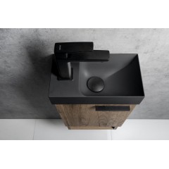 SAPHO - PICCOLINO betonové umývátko 30,8x17cm, baterie vlevo, antracit mat PK30016