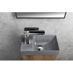 SAPHO - PICCOLINO betonové umývátko 30,8x17cm, baterie vlevo, šedá mat PK30017