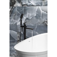 SAPHO - PAX vanová baterie s připojením do podlahy, černá mat XA21/15