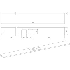 SAPHO - ABELINE polička + 2 sklenky, 1000, rockstone, bílá mat AE102-0101-01