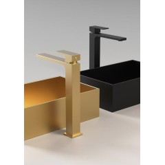 SAPHO - CUBEMIX stojánková umyvadlová baterie vysoká, zlato mat CM006GB