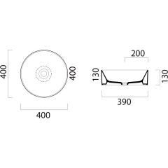 GSI - KUBE X keramické umyvadlo na desku, průměr 40cm, bílá ExtraGlaze 942611