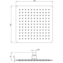 DEANTE - Cascada titan Sprchová hlavice, ocel - 250x250 mm NAC_D02K