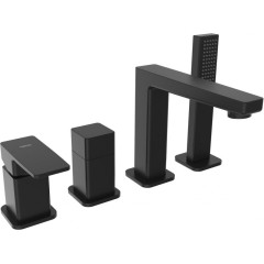 SAPHO - TURSI čtyřprvková baterie na okraj vany, černá mat TI052B
