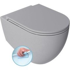 ISVEA - INFINITY závěsná WC mísa, Rimless, 36,5x53cm, stone grey 10NF02004-2V