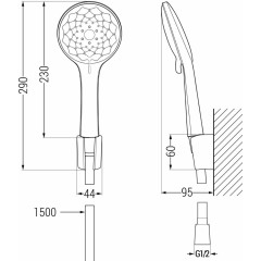 MEXEN - R-74 sprchový set point, černá 785745052-70