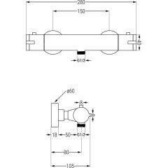 MEXEN - Kai termostatická sprchová baterie chrom 77100-00