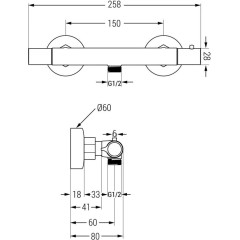 MEXEN - Termostatická sprchová baterie slim chrom 77105-00