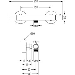 MEXEN - Termostatická sprchová baterie slim černá 77105-70