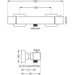 MEXEN - Cube termostatická sprchová baterie chrom 77200-00