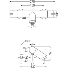 MEXEN - Termostatická vanová baterie Kai, chrom 77300-00