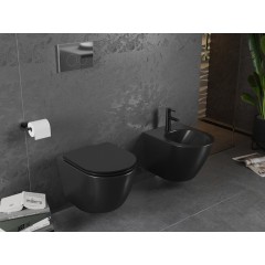 MEXEN - Lena Závěsná WC mísa bez sedátka, černá matná 3322XX85