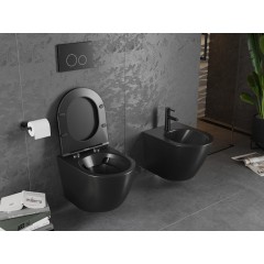 MEXEN - Lena Závěsná WC mísa bez sedátka, černá matná 3322XX85