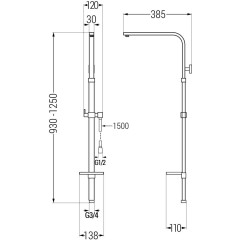 MEXEN - Q chrom Sprchový sloup 79395-00