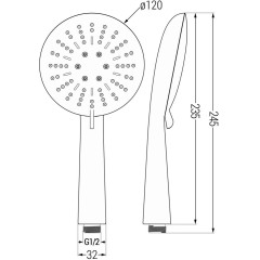 MEXEN - R-67 ruční sprcha 3-funkční černá 79567-70