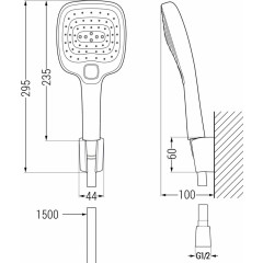 MEXEN - R-17 sprchový set point, černá 785175052-70